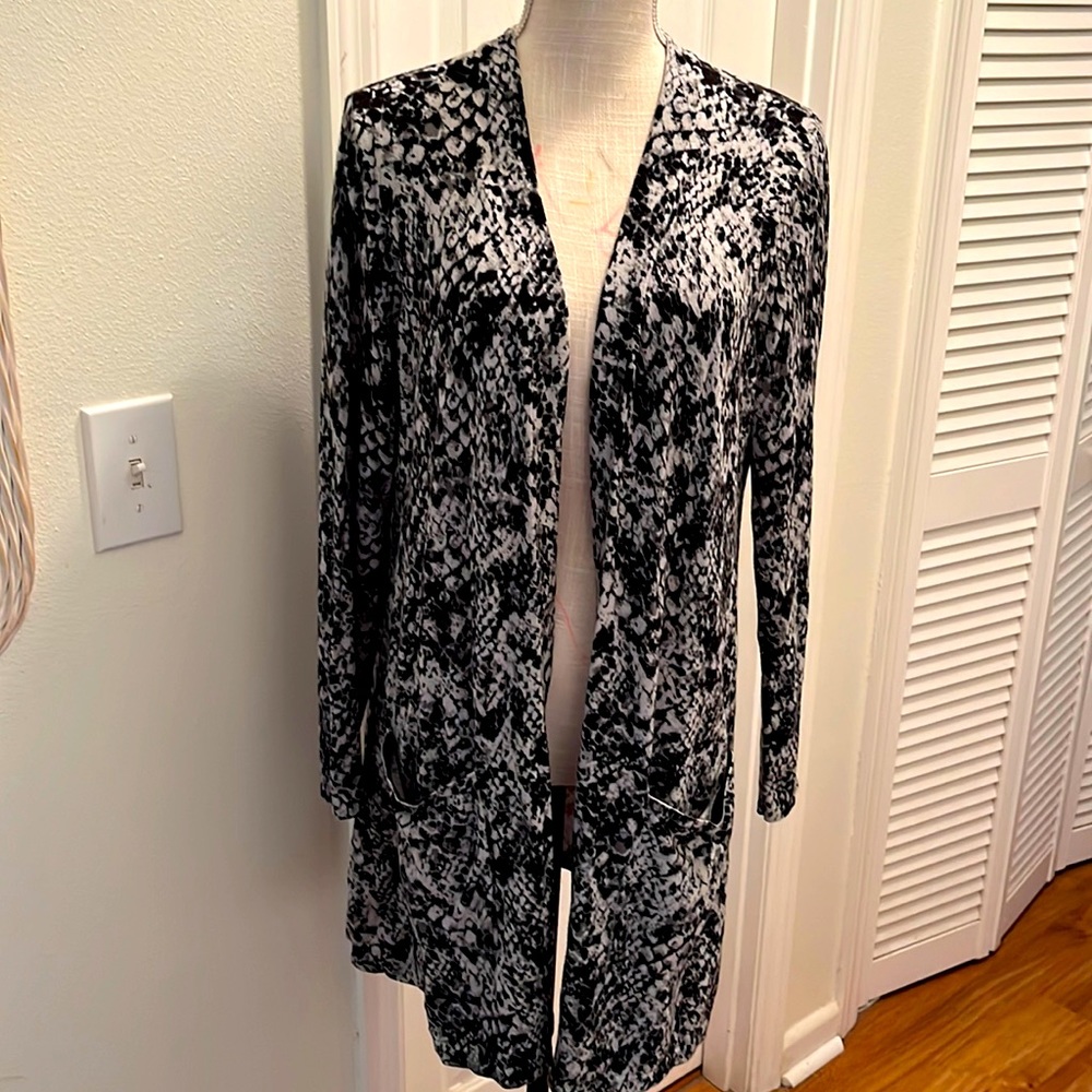 Belle by Kim Gravel snakeskin patterned cardigan